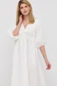 λευκό Λινό φόρεμα Liviana Conti