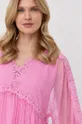 ružová Hodvábne šaty Nissa
