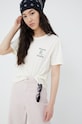 Odzież RVCA t-shirt bawełniany C3SSRP.VINTAGEWHI beżowy