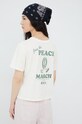 RVCA t-shirt bawełniany beżowy C3SSRP.VINTAGEWHI