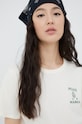 RVCA t-shirt bawełniany C3SSRP.VINTAGEWHI beżowy