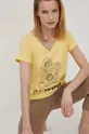 κίτρινο Βαμβακερό μπλουζάκι Lee Cooper Γυναικεία