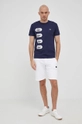 Lacoste T-shirt bawełniany TH7053 granatowy