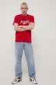 Cross Jeans t-shirt bawełniany czerwony