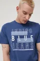 modrá Bavlnené tričko Cross Jeans