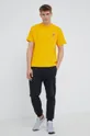 Βαμβακερό μπλουζάκι RVCA κίτρινο