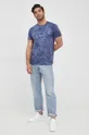 Βαμβακερό μπλουζάκι Manuel Ritz σκούρο μπλε