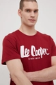 burgundské Bavlnené tričko Lee Cooper