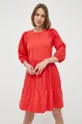 Bavlněné šaty Silvian Heach ostrá červená