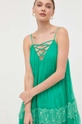 Nissa rochie de matase verde RS13875