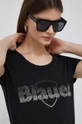 czarny Blauer t-shirt bawełniany