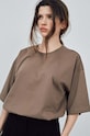 MUUV. tricou din bumbac READY TO WEAR tshirt.READYTOWEAR.blck bej ZS25