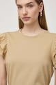 Bavlnené tričko Silvian Heach béžová GPP24464TS