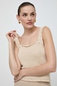 Liviana Conti top lniany beżowy L4SD03