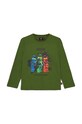 Lego longsleeve din bumbac pentru copii print verde 12011097