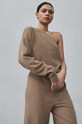 Лонгслів з домішкою вовни MUUV. MEU LAINE regular коричневий asym.longslee.MEU.LAINE