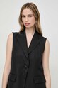 Liviana Conti vestă cu amestec de in negru L4SL80