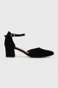 fekete Wojas magassarkú cipő velúrból Női