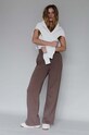 MUUV. pantaloni de trening din bumbac Fin Cotton bumbac maro spodnie.szer.FIN.COTTON