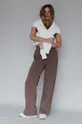 brązowy MUUV. spodnie dresowe bawełniane Fin Cotton Damski