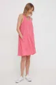 Λινό φόρεμα Mos Mosh Nula ροζ