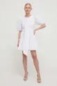Βαμβακερό φόρεμα Silvian Heach λευκό