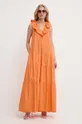 narančasta Pamučna haljina Silvian Heach Ženski