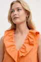 oranžová Bavlnené šaty Silvian Heach