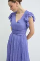 fioletowy Nissa sukienka jedwabna