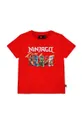 czerwony Lego t-shirt bawełniany dziecięcy Chłopięcy
