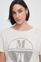 beżowy Mos Mosh t-shirt bawełniany