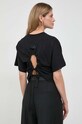 Liviana Conti t-shirt bawełniany czarny F4SW67