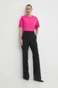 Βαμβακερό μπλουζάκι Silvian Heach ροζ