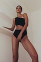 MUUV. body bawełniane EN FACE czarny asym.body.EN.FACE