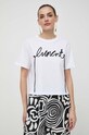 Liviana Conti t-shirt bawełniany biały L4SW82