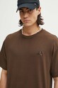Solid tricou din bumbac maro 21108333.190814
