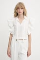Silvian Heach bluză din bumbac SUHAT legat alb CVP25028CA
