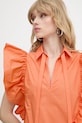 Silvian Heach bluză din bumbac SUHAT portocaliu CVP25028CA