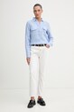 Mos Mosh bluzka koszulowa damska lniana 168430 niebieski SS26