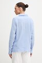 Odzież Mos Mosh bluzka koszulowa damska lniana 168430 niebieski