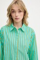 Silvian Heach cămașă din bumbac TANDAM turcoaz GPP25446CA