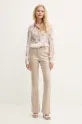 Silvian Heach pantaloni in lino misto CEREN CVP25009PA beige ZS25