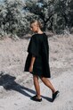 MUUV. rochie din bumbac negru sukienka.krotka.BUFFLE
