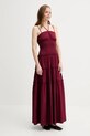Alohas rochie din bumbac Masami R100867 burgundia ZS25