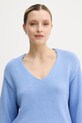 Mos Mosh sweter damski bawełniany niebieski 168060