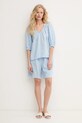 Mos Mosh pantaloni scurți din in 168480 albastru ZS25