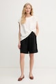 Mos Mosh rövidnadrág női vászon 168480 fekete SS26
