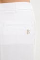 Hlače z mešanico lana Blugirl Blumarine bela RA5161.T8823