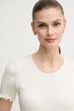 T-shirt από μείγμα μεταξιού Mos Mosh μπεζ 168300