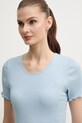 T-shirt από μείγμα μεταξιού Mos Mosh μπλε 168300